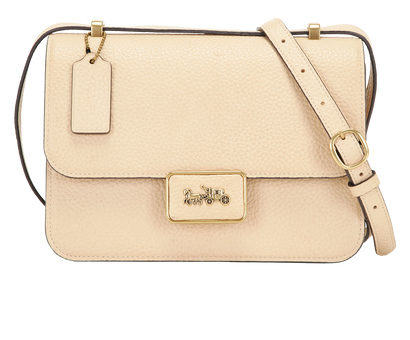 Alie Shoulder Bag, &pound;210, Handbags, Beige, Leather, Front view